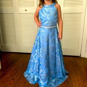 Blue and silver girls formal dress, Rare Edition.